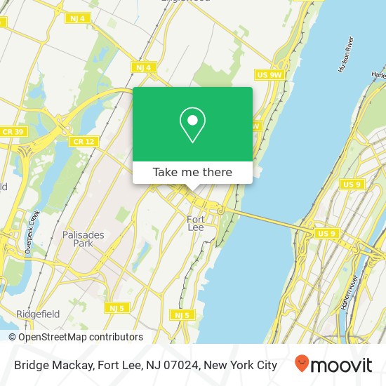 Mapa de Bridge Mackay, Fort Lee, NJ 07024