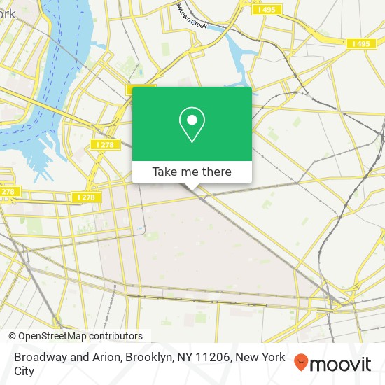 Mapa de Broadway and Arion, Brooklyn, NY 11206