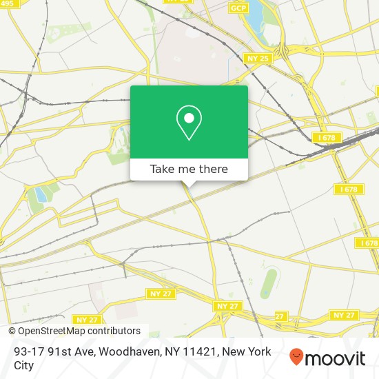 Mapa de 93-17 91st Ave, Woodhaven, NY 11421