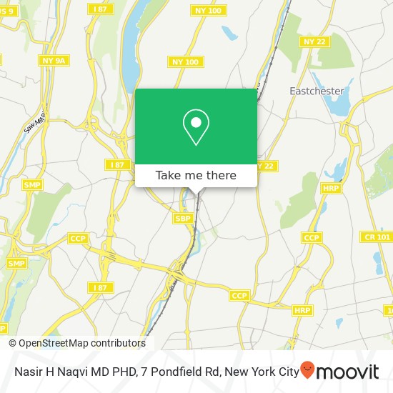 Mapa de Nasir H Naqvi MD PHD, 7 Pondfield Rd