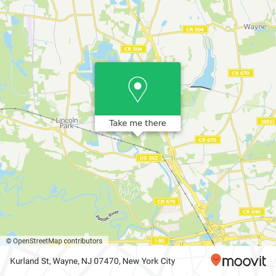 Mapa de Kurland St, Wayne, NJ 07470