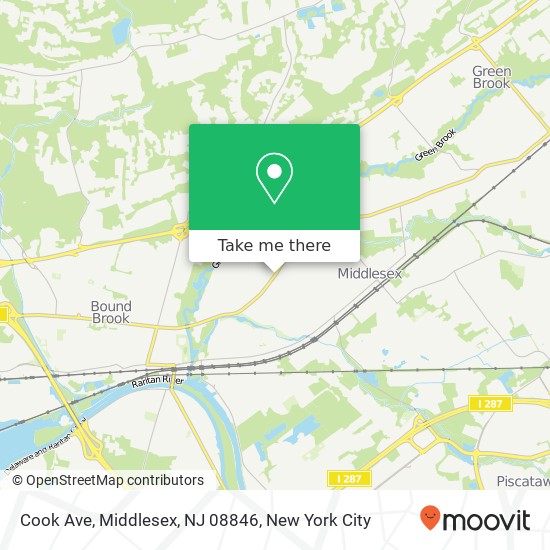 Mapa de Cook Ave, Middlesex, NJ 08846