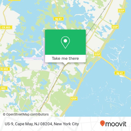 Mapa de US-9, Cape May, NJ 08204