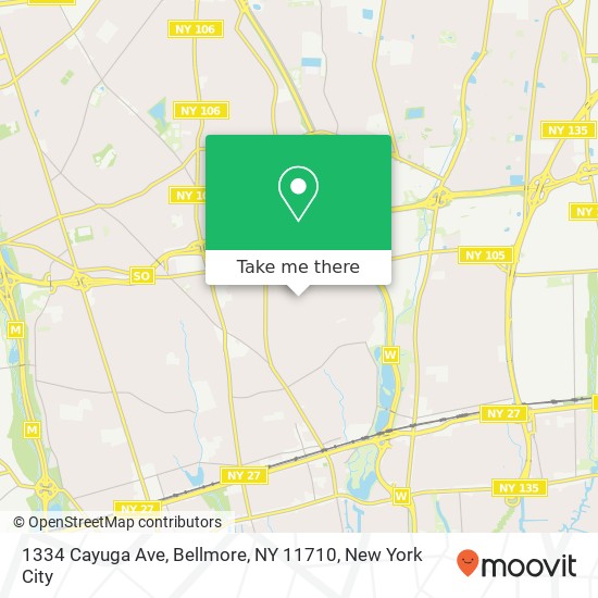 Mapa de 1334 Cayuga Ave, Bellmore, NY 11710