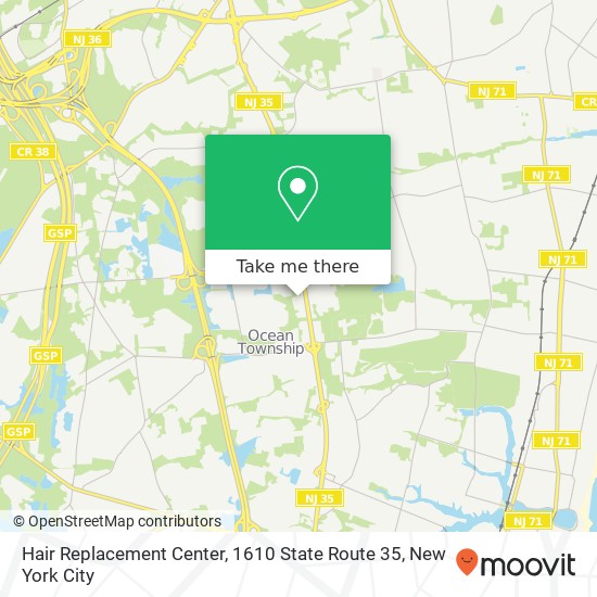 Hair Replacement Center, 1610 State Route 35 map