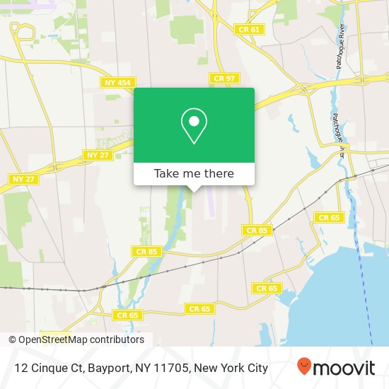 Mapa de 12 Cinque Ct, Bayport, NY 11705