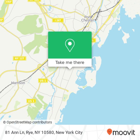 Mapa de 81 Ann Ln, Rye, NY 10580