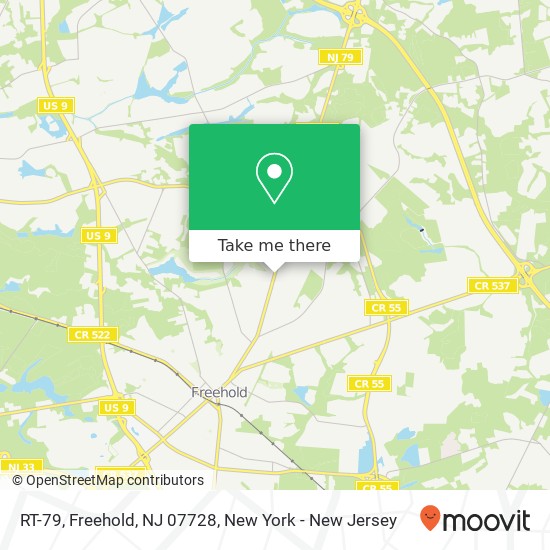 Mapa de RT-79, Freehold, NJ 07728