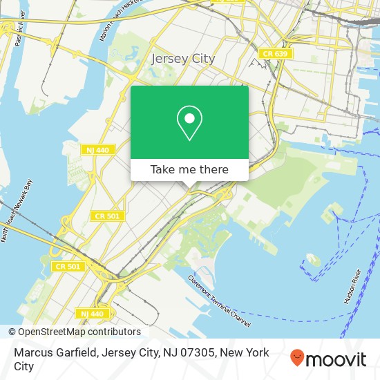 Mapa de Marcus Garfield, Jersey City, NJ 07305