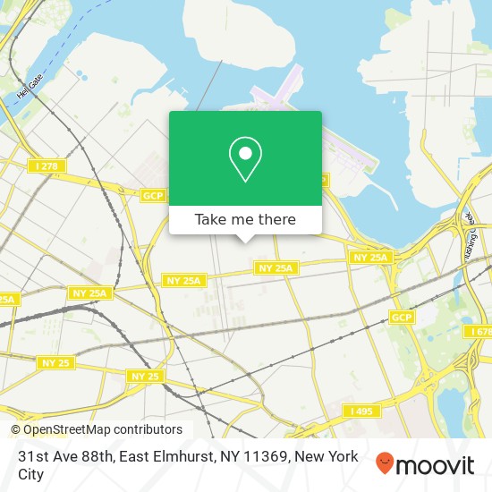Mapa de 31st Ave 88th, East Elmhurst, NY 11369