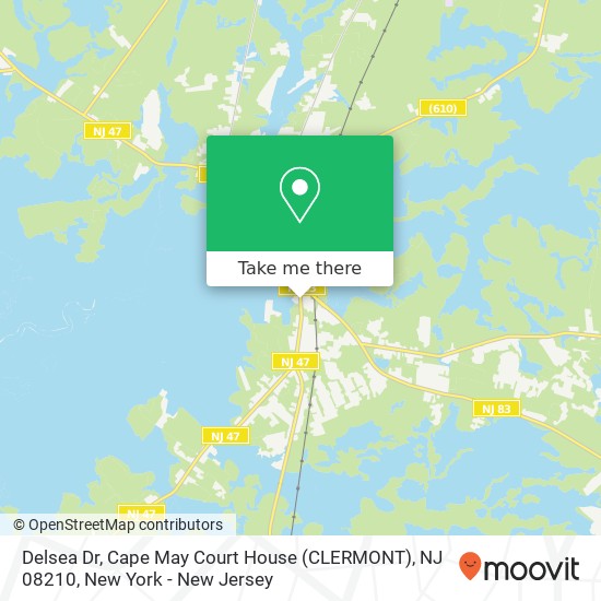 Mapa de Delsea Dr, Cape May Court House (CLERMONT), NJ 08210