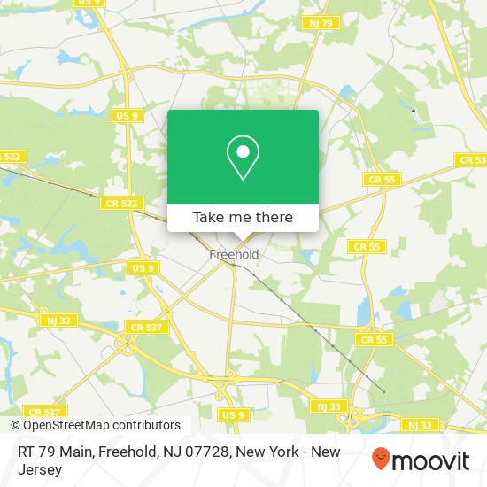 Mapa de RT 79 Main, Freehold, NJ 07728