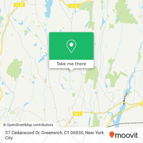 Mapa de 37 Cedarwood Dr, Greenwich, CT 06830