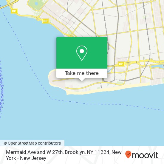 Mermaid Ave and W 27th, Brooklyn, NY 11224 map