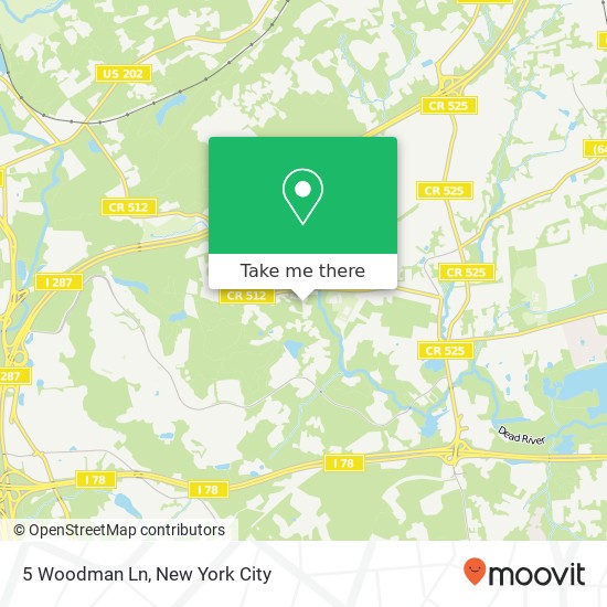 Mapa de 5 Woodman Ln, Basking Ridge, NJ 07920
