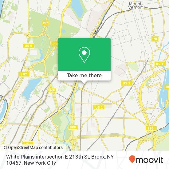 White Plains intersection E 213th St, Bronx, NY 10467 map