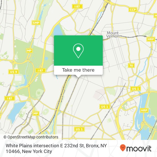 White Plains intersection E 232nd St, Bronx, NY 10466 map