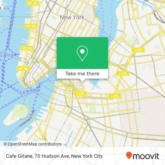 Mapa de Cafe Gitane, 70 Hudson Ave