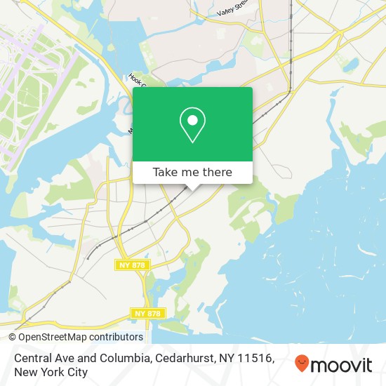 Central Ave and Columbia, Cedarhurst, NY 11516 map