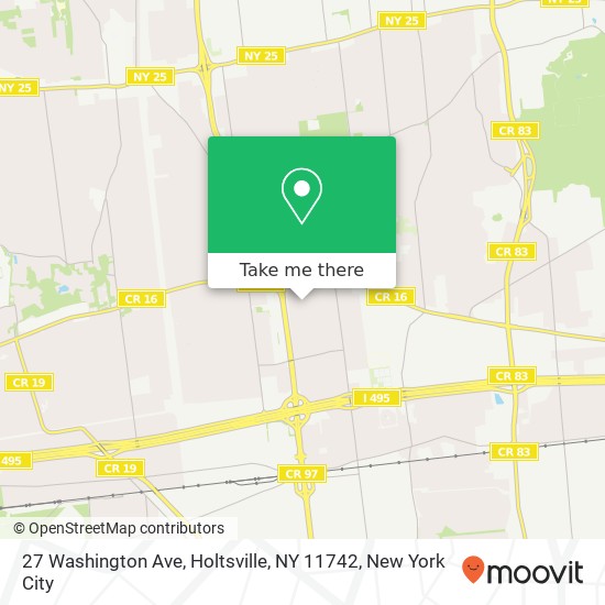 Mapa de 27 Washington Ave, Holtsville, NY 11742