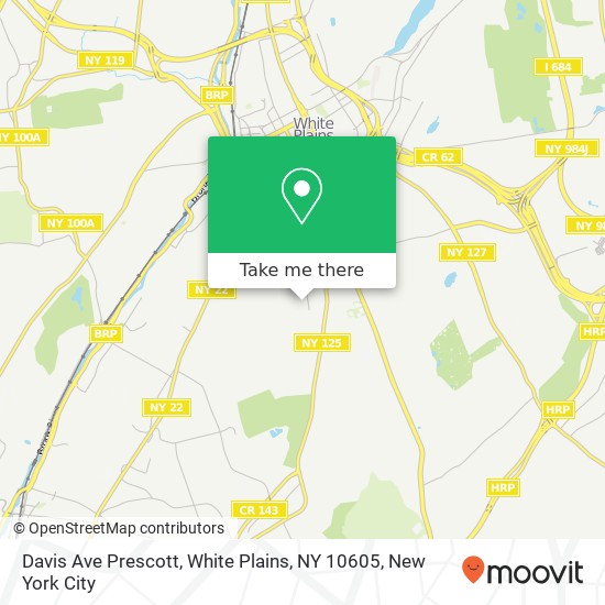 Mapa de Davis Ave Prescott, White Plains, NY 10605