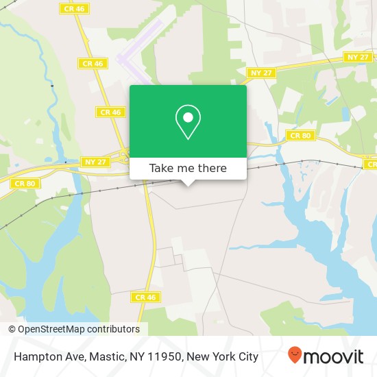 Mapa de Hampton Ave, Mastic, NY 11950