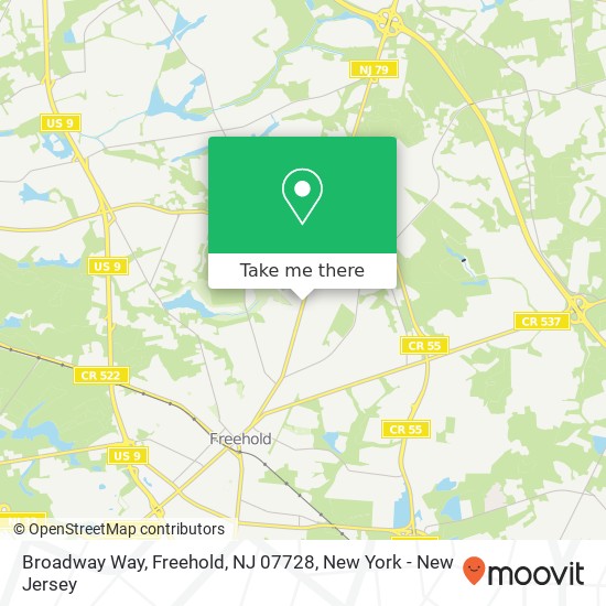 Mapa de Broadway Way, Freehold, NJ 07728