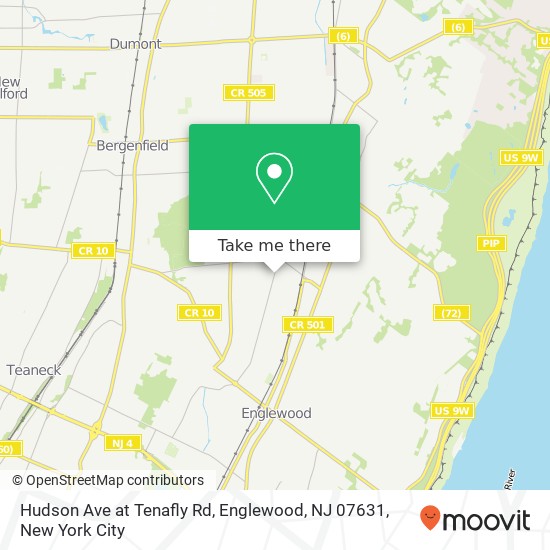 Mapa de Hudson Ave at Tenafly Rd, Englewood, NJ 07631