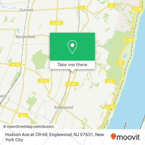 Mapa de Hudson Ave at CR-68, Englewood, NJ 07631