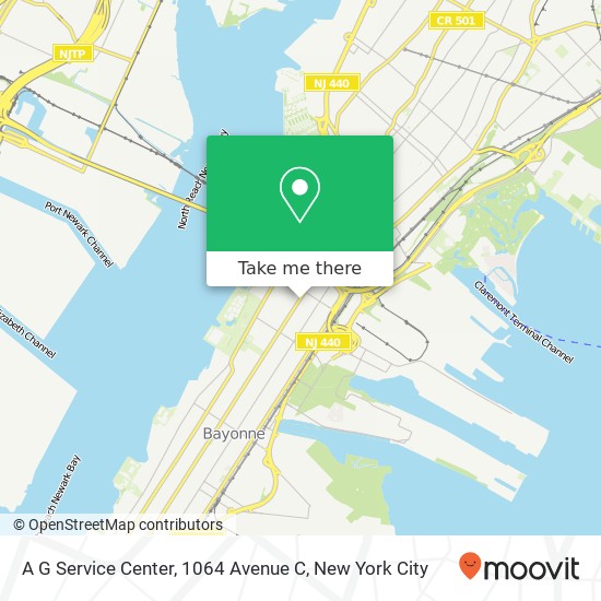 Mapa de A G Service Center, 1064 Avenue C
