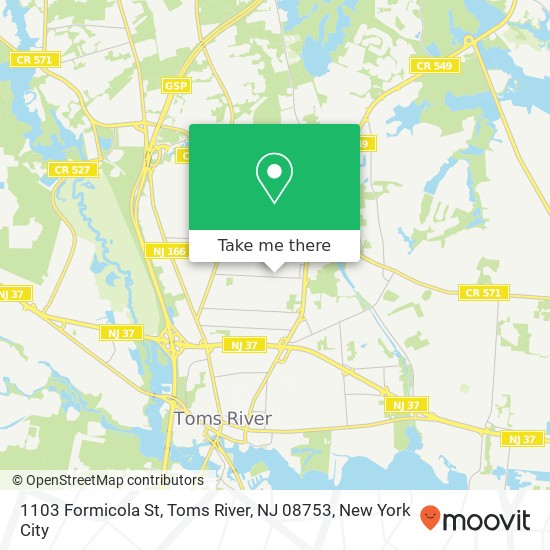 1103 Formicola St, Toms River, NJ 08753 map