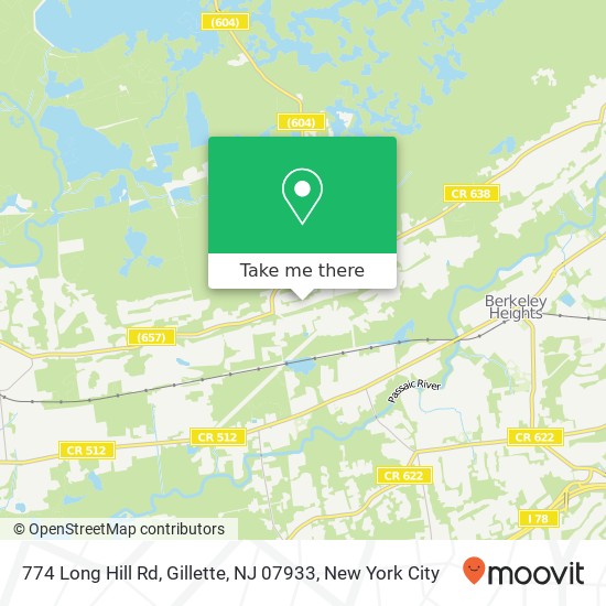 Mapa de 774 Long Hill Rd, Gillette, NJ 07933