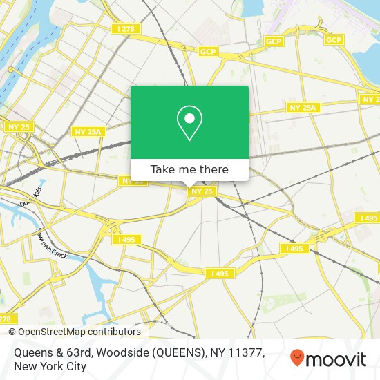 Mapa de Queens & 63rd, Woodside (QUEENS), NY 11377