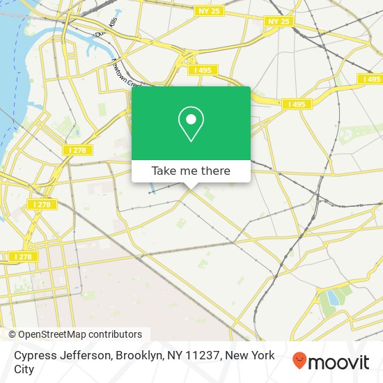 Mapa de Cypress Jefferson, Brooklyn, NY 11237