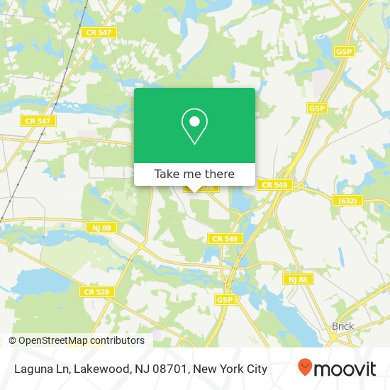 Mapa de Laguna Ln, Lakewood, NJ 08701