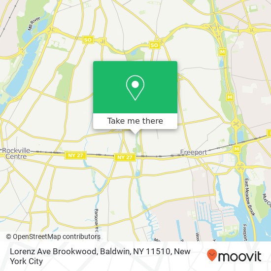 Mapa de Lorenz Ave Brookwood, Baldwin, NY 11510