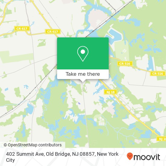 Mapa de 402 Summit Ave, Old Bridge, NJ 08857