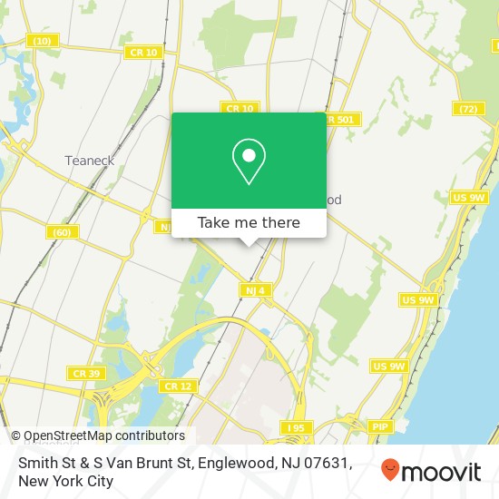 Mapa de Smith St & S Van Brunt St, Englewood, NJ 07631