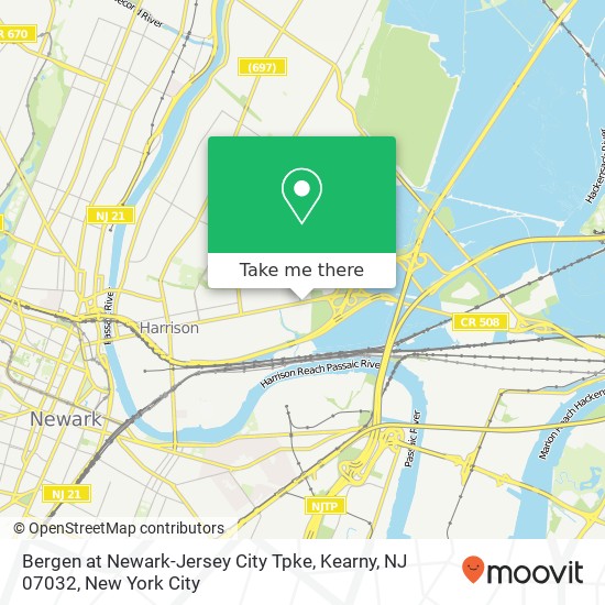 Mapa de Bergen at Newark-Jersey City Tpke, Kearny, NJ 07032