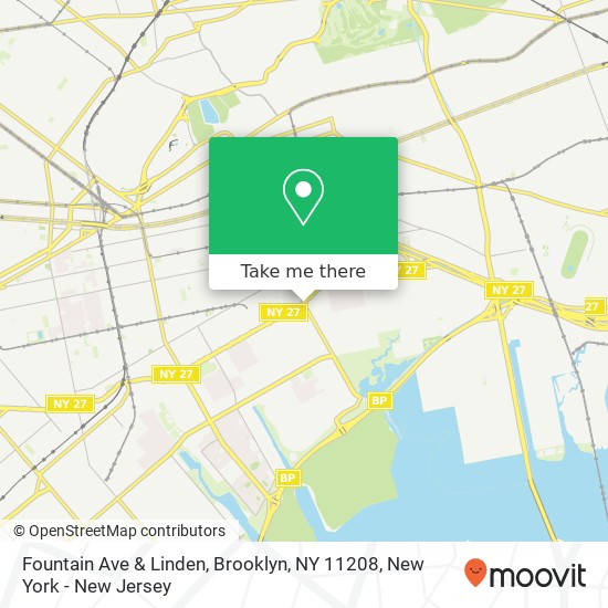 Mapa de Fountain Ave & Linden, Brooklyn, NY 11208