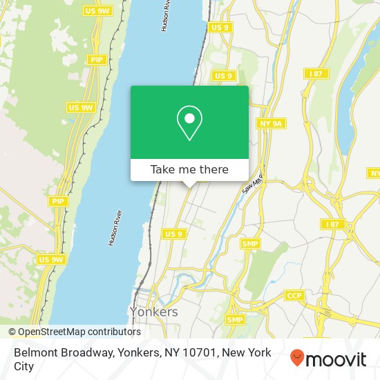 Mapa de Belmont Broadway, Yonkers, NY 10701