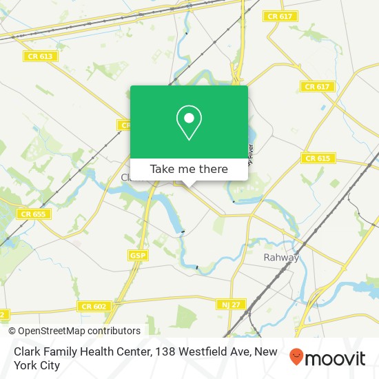Mapa de Clark Family Health Center, 138 Westfield Ave