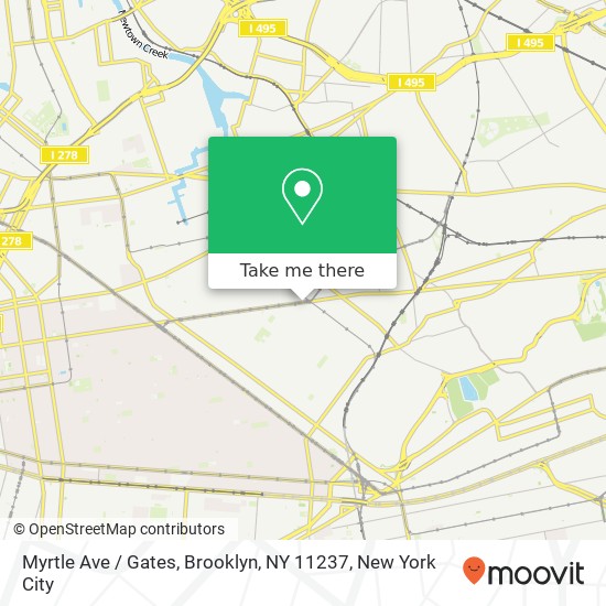 Mapa de Myrtle Ave / Gates, Brooklyn, NY 11237