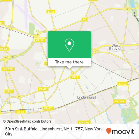 Mapa de 50th St & Buffalo, Lindenhurst, NY 11757
