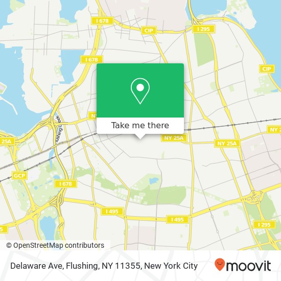 Mapa de Delaware Ave, Flushing, NY 11355