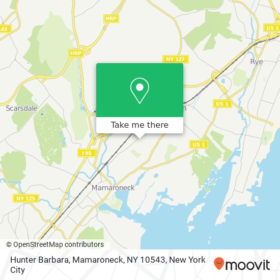 Mapa de Hunter Barbara, Mamaroneck, NY 10543