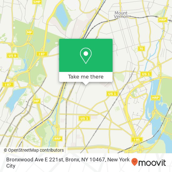 Mapa de Bronxwood Ave E 221st, Bronx, NY 10467