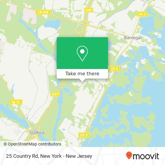 Mapa de 25 Country Rd, Manahawkin, NJ 08050