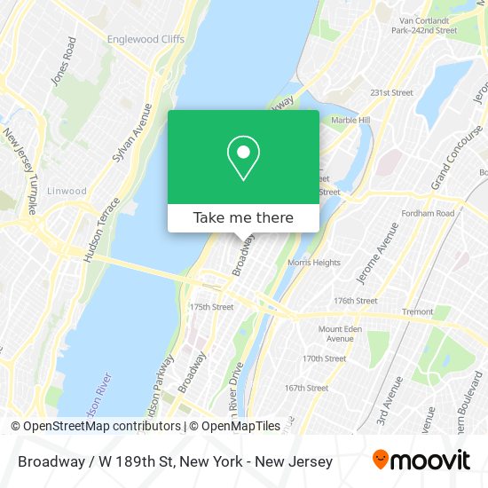 Broadway / W 189th St map