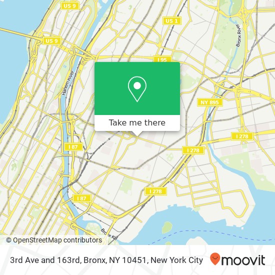 3rd Ave and 163rd, Bronx, NY 10451 map